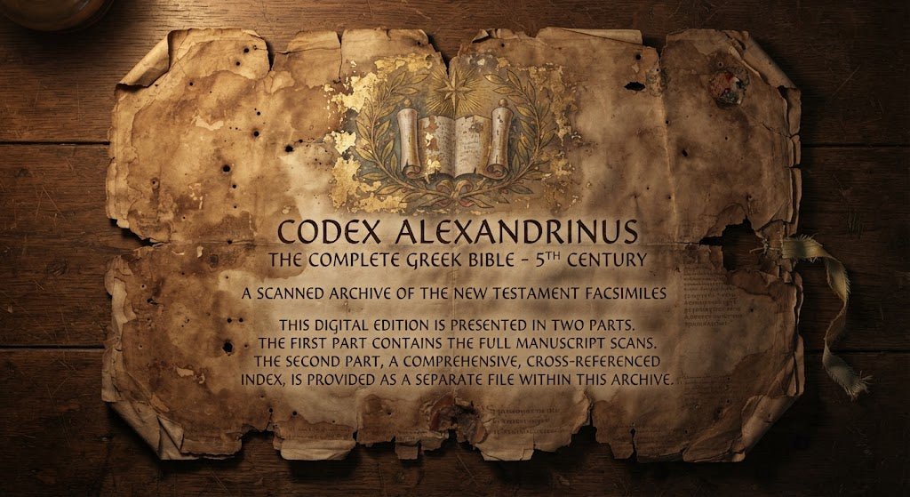 Codex Alexandrinus Complete Research Archive: 5th Century Greek Manuscript & Index (CSNTM) - historical original Ebooks