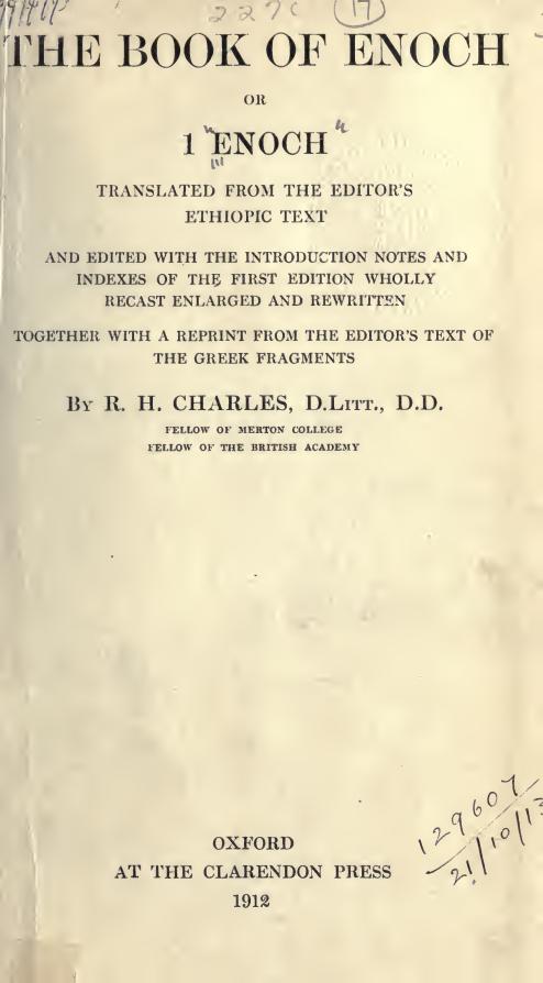 The Book of Enoch (1912 Edition) - 1 Enoch Ethiopic Original Facsimile PDF - historical original Ebooks