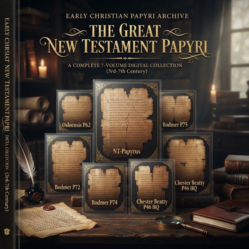 The Complete New Testament Papyrus Collection - 7 Rare Color Facsimiles (P46, P66, P72, P74, P75, P62 + Full Index)